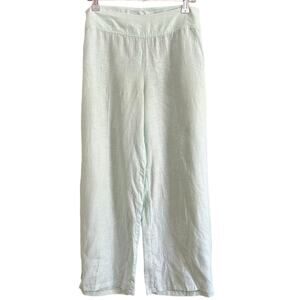 EILEEN FISHER | Mint Green Linen Wide Leg Ankle Length Pants | Size 0